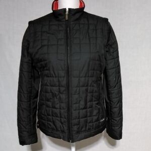 Liz Claiborne Black Quilted Puffer Jacket  or Vest with Zip-out Sleeves M